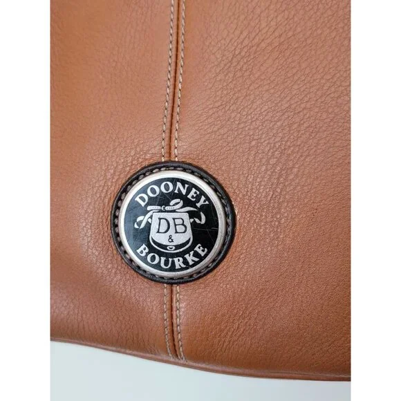 Dooney & Bourke Caramel Brown Pebble Leather Shoulder Crossbody Bag Purse - Picture 7 of 16